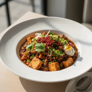 Mapo Tofu Végétarien au Poivre de Sichuan - Recette facile prête en 25 minutes