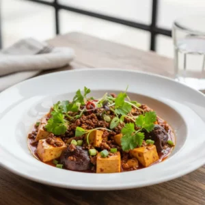 Mapo Tofu Végétarien au Poivre de Sichuan - Recette facile prête en 25 minutes