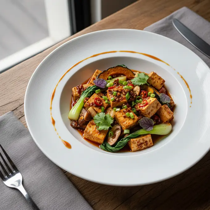 Mapo Tofu Végétarien au Poivre de Sichuan - Recette facile prête en 25 minutes