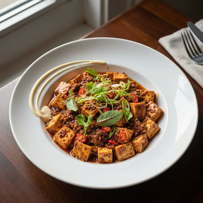 Mapo Tofu Végétarien au Poivre de Sichuan - Recette facile prête en 25 minutes