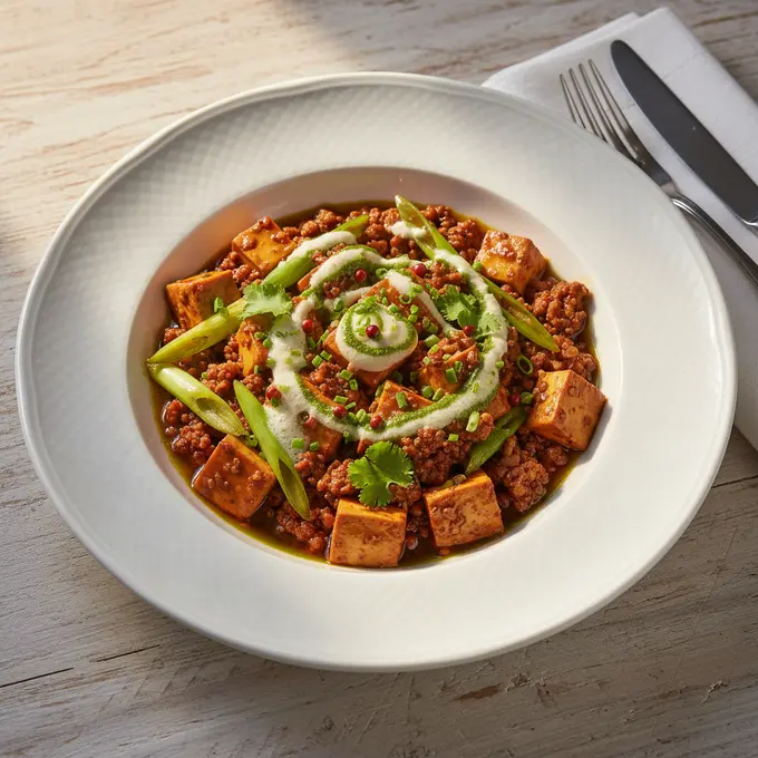 Mapo Tofu Végétarien au Poivre de Sichuan - Recette facile prête en 25 minutes