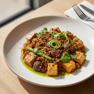 Mapo Tofu Végétarien au Poivre de Sichuan - Recette facile prête en 25 minutes