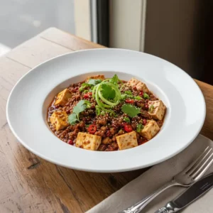 Mapo Tofu Végétarien au Poivre de Sichuan - Recette facile prête en 25 minutes