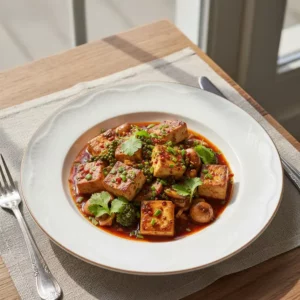 Mapo Tofu Végétarien au Poivre de Sichuan - Recette facile prête en 25 minutes