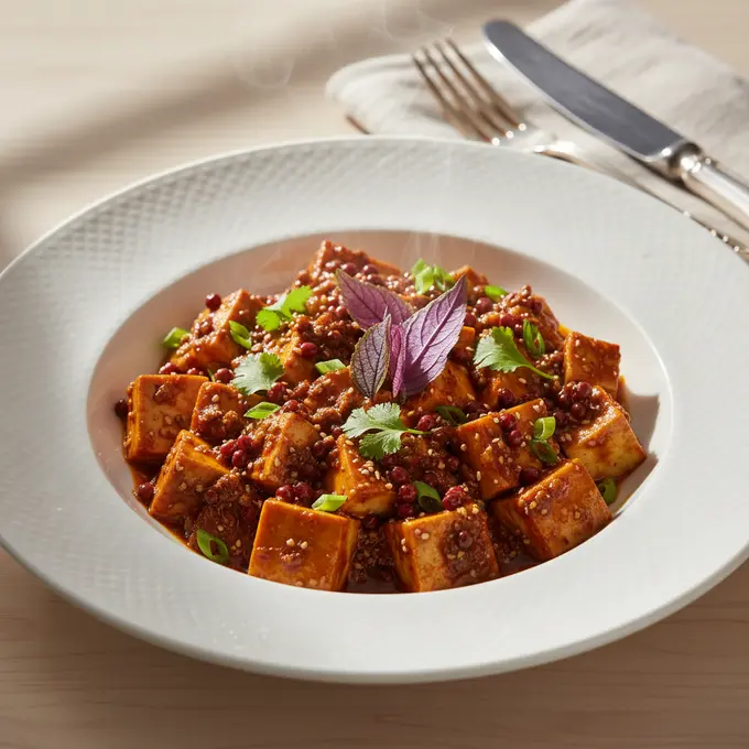 Mapo Tofu Végétarien au Poivre de Sichuan - Recette facile prête en 25 minutes