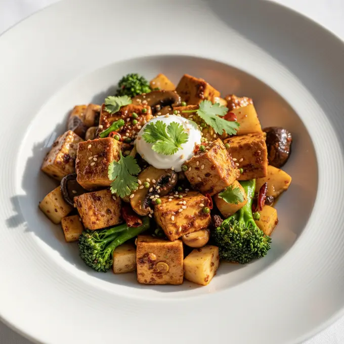Mapo Tofu Végétarien au Poivre de Sichuan - Recette facile prête en 25 minutes