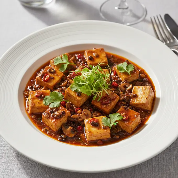 Mapo Tofu Végétarien au Poivre de Sichuan - Recette facile prête en 25 minutes