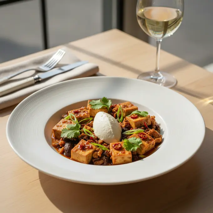 Mapo Tofu Végétarien au Poivre de Sichuan - Recette facile prête en 25 minutes