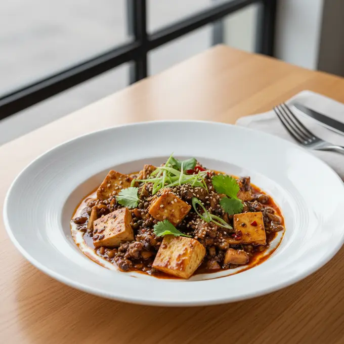 Mapo Tofu Végétarien au Poivre de Sichuan - Recette facile prête en 25 minutes