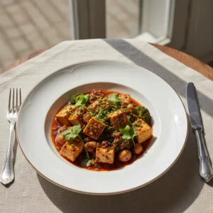 Mapo Tofu Végétarien au Poivre de Sichuan - Recette facile prête en 25 minutes