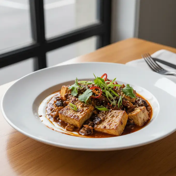 Mapo Tofu Végétarien au Poivre de Sichuan - Recette facile prête en 25 minutes