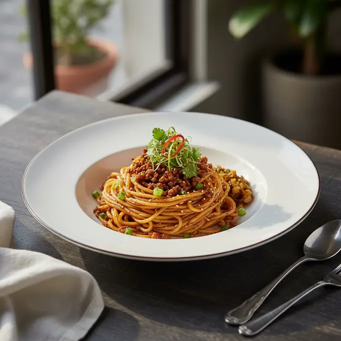 Nouilles Dan Dan Traditionnelles de Chengdu - Recette facile prête en 25 minutes