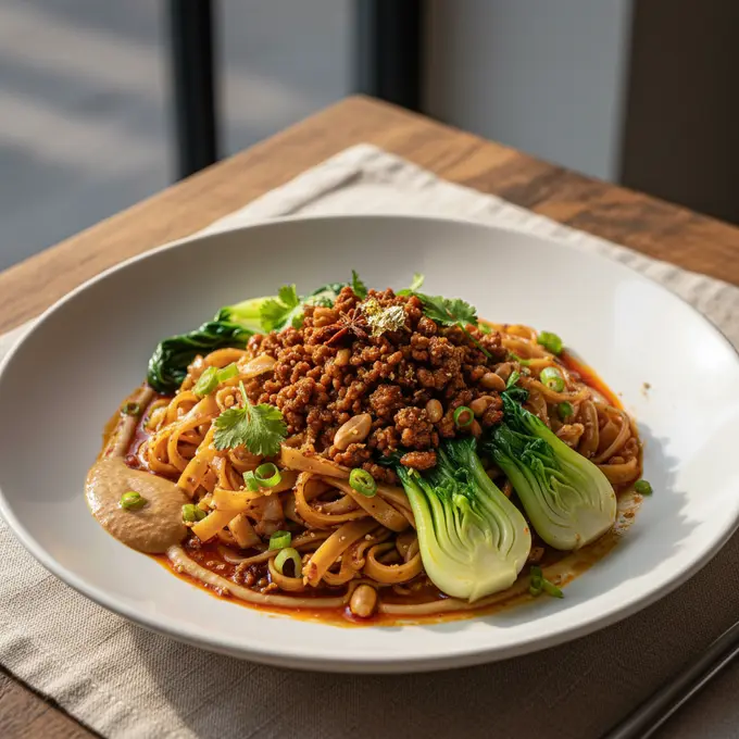 Nouilles Dan Dan Traditionnelles de Chengdu - Recette facile prête en 25 minutes