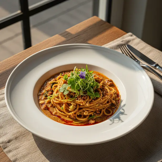 Nouilles Dan Dan Traditionnelles de Chengdu - Recette facile prête en 25 minutes