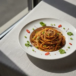 Nouilles Dan Dan Traditionnelles de Chengdu - Recette facile prête en 25 minutes