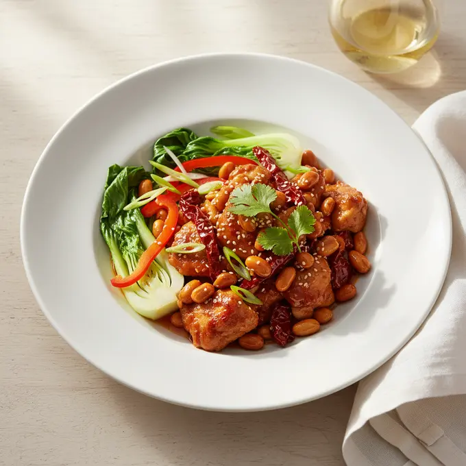 Poulet Kung Pao aux Cacahuètes (Sichuan) - Recette facile prête en 30 minutes
