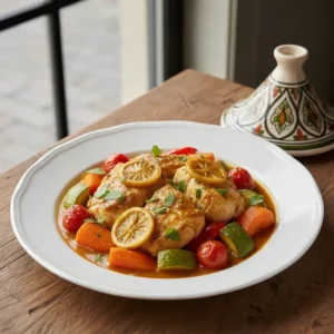 Tagine de Poisson à la Chermoula et Légumes - Recette facile prête en 80 minutes